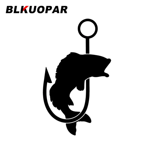 BLKUOPAR Fishing Hook Fish Aquatic Animals Silhouette Car Sticker  Personality Decal Sunscreen Die Cut Windows Trunk Car Lable - AliExpress