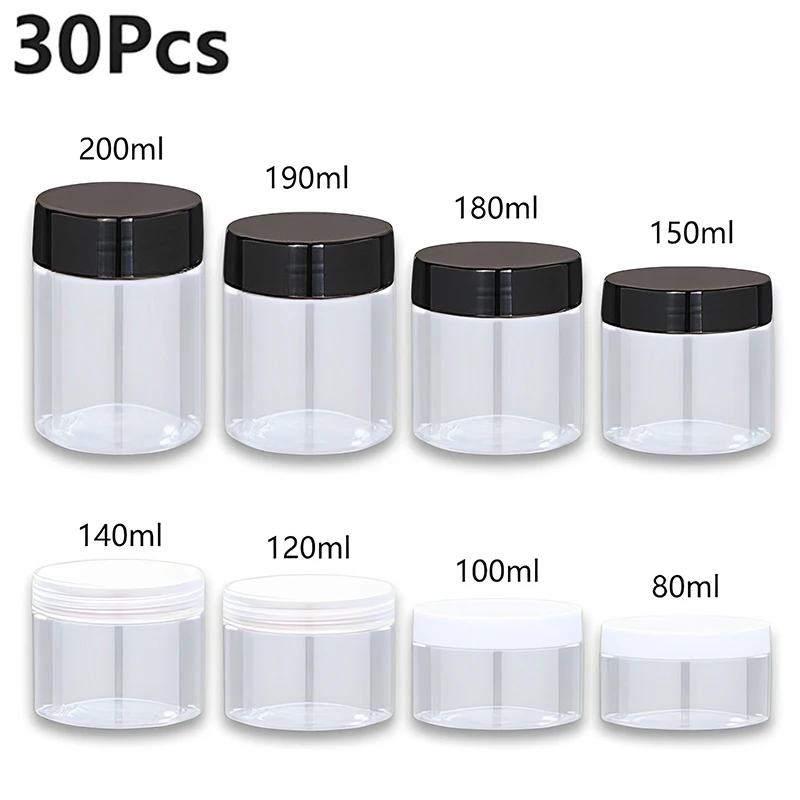 Best of 30Pcs 80-200ml Plastic Clear Jars With Screw Lid PET Round Eye Cream Containers Refillable Makeup Bottles Travel Accessories Reviews & Tips