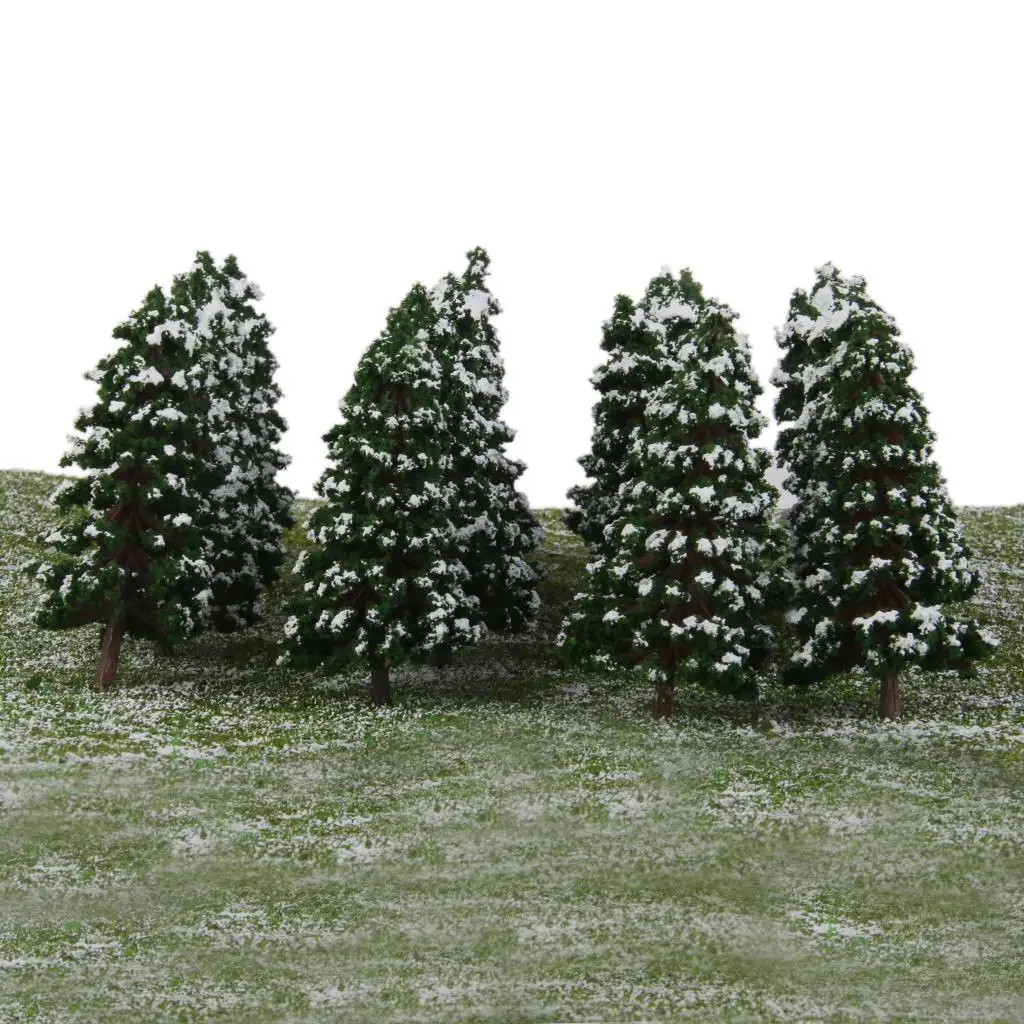20pcs Pine Trees Winter White Snow Model Train Railroad Scenery Layout 8cm
