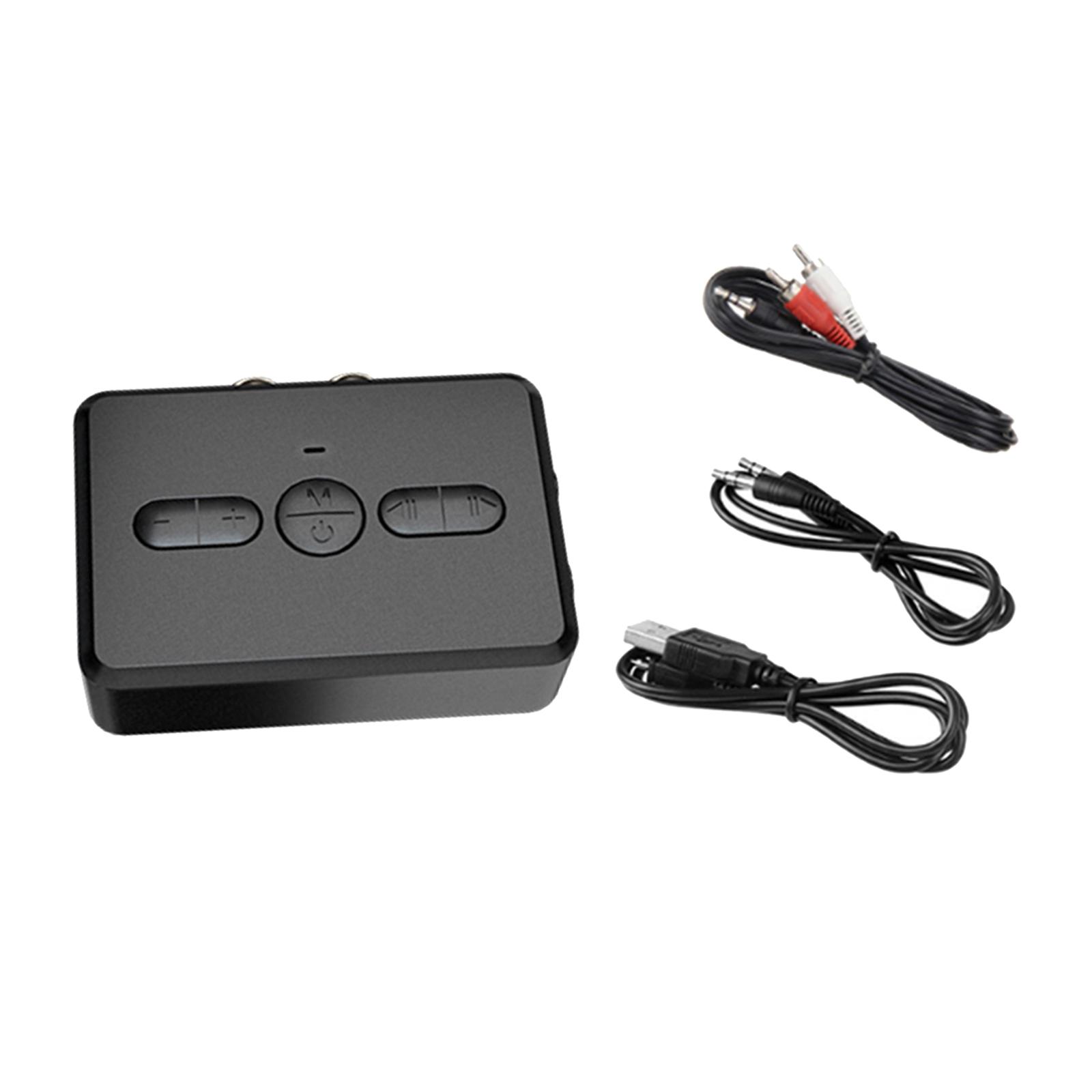 Bluetooth 5.0 Transmitter and Receiver with Mic RT01 Low Latency AUX RCA 3.5mm Wireless Audio Adapter for Headphones Speaker TV