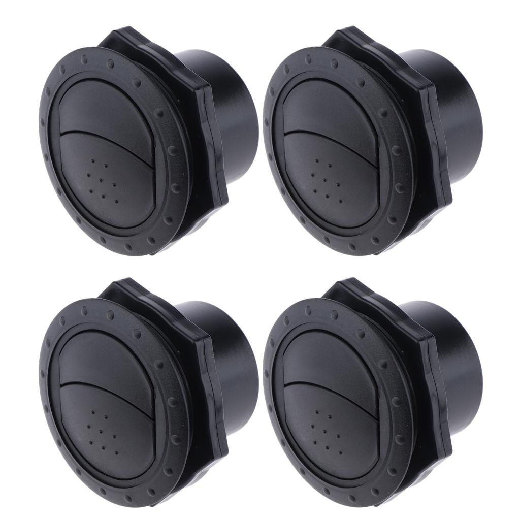 Pack of 4 board Air Conditioning Deflector Outlet Vent for Car RV Boats Yacht - Black