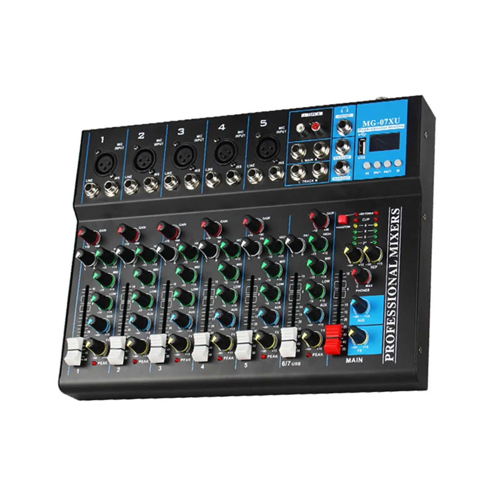 Audio Mixer Premium  Backlit LCD Display Input Output MP3 Sound Board Controller for Studio Party Computer Live Gigs Recording