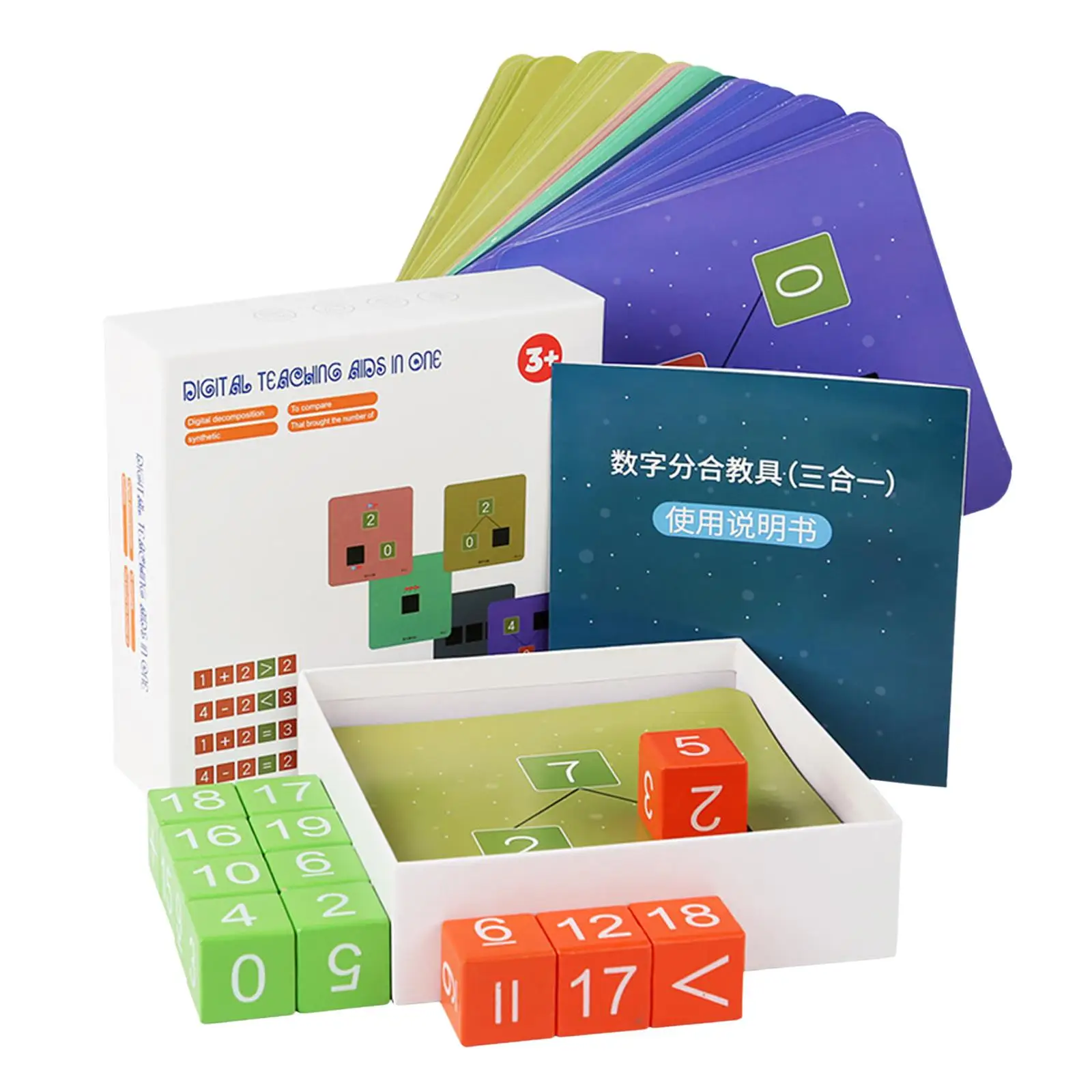 Montessori Blocks Arithmetic Toys Mathematics Education Digital Cognitive Math Counting Board Toys for Boys Preschool Toddlers