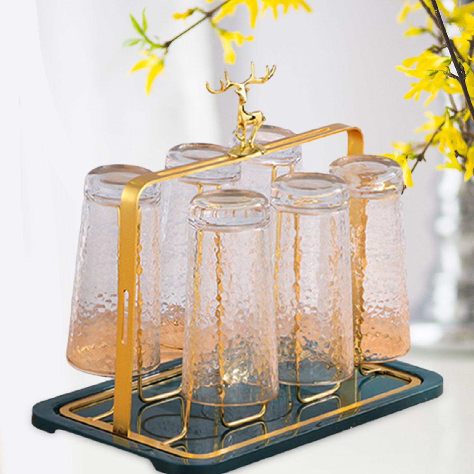 Description Picture 2 of itemGlass Cup Drying Rack Saving Space Mugs Cups Organizer Sports Bottle Draining Organizer for Kitchen Countertop Bar Home Kitchen