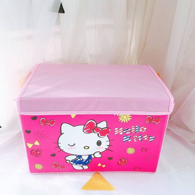 Hello Kitty Foldable Storage Box Large Cartoon Cute PU Leather