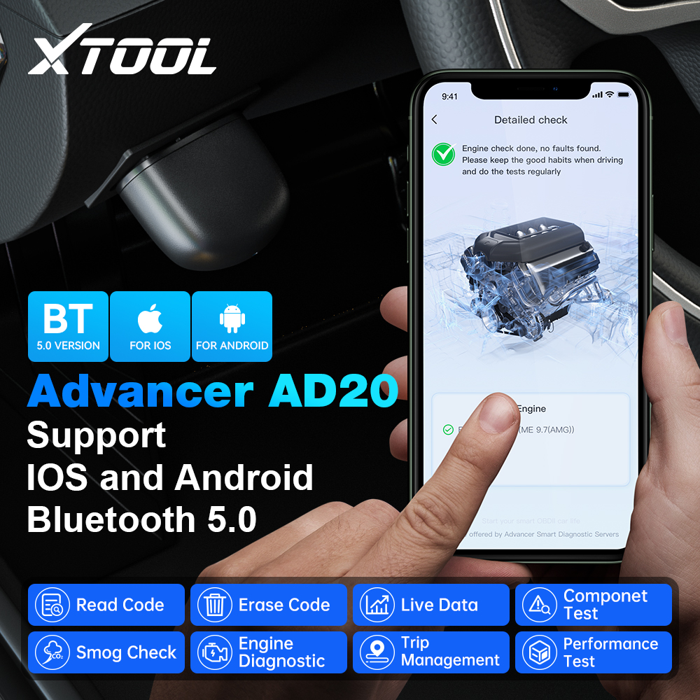 Диагностические инструменты для автомобильного двигателя XTOOL advмансер  AD20 OBD2 считыватель кодов Сканер Android /IOS лучше, чем ELM327/AD10  обновления | AliExpress