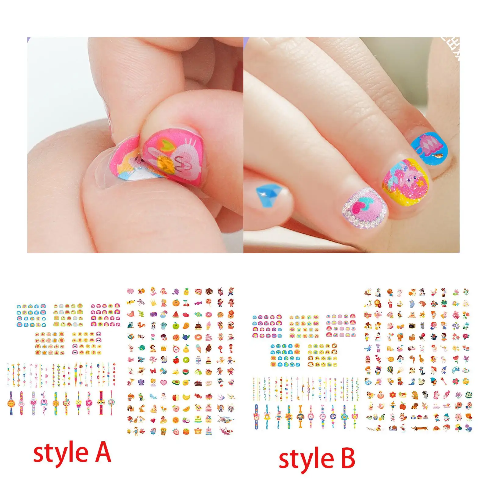 Nail Stickers Stickers Set Decals Cute Manicure Accessories Girls DIY Nail Art Decals Nail Patches for Gifts Party