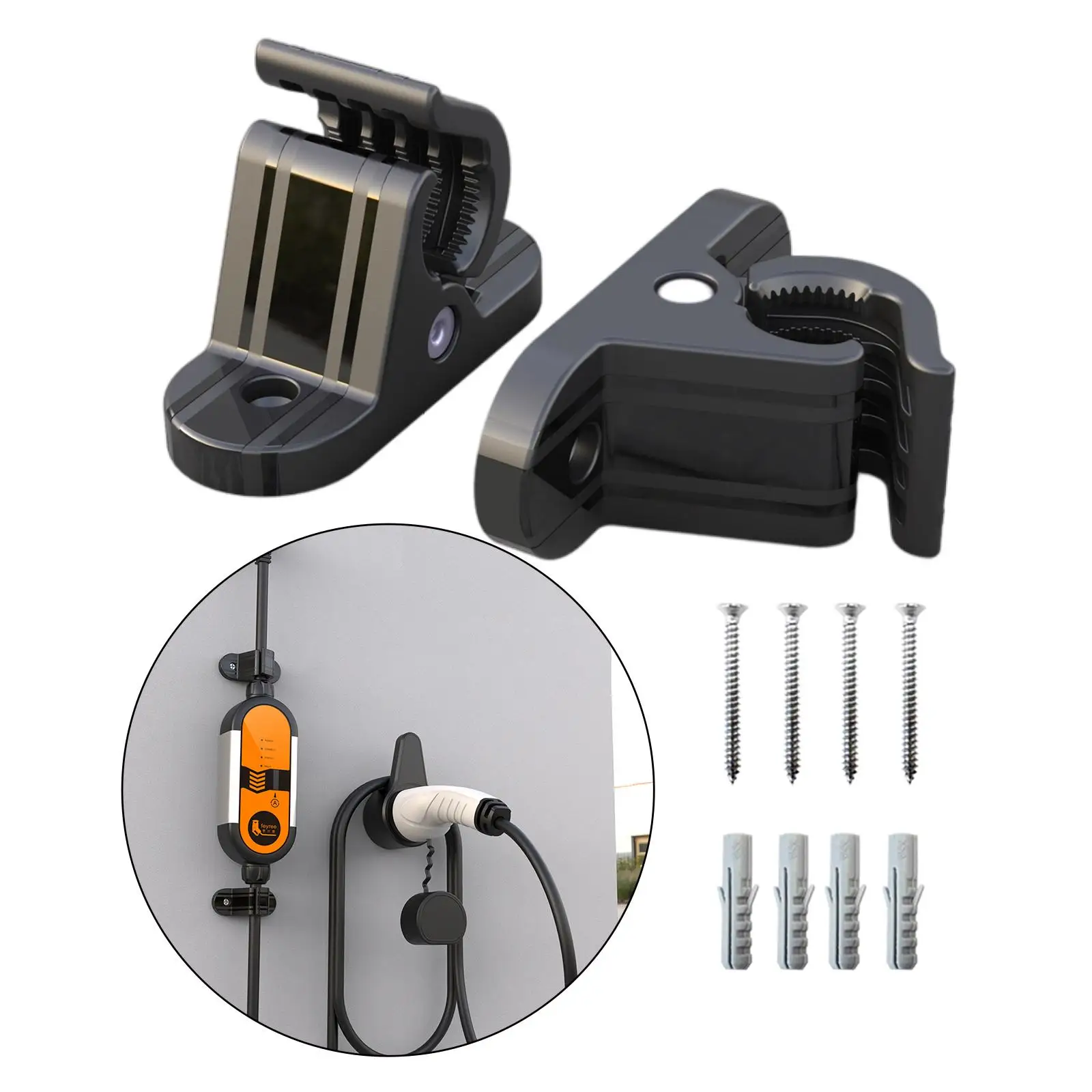 Bracket Clamp Wall Mount Fixed Clip Portable Connector Holster Charger Holder Cable Organizer Universal for EV Car