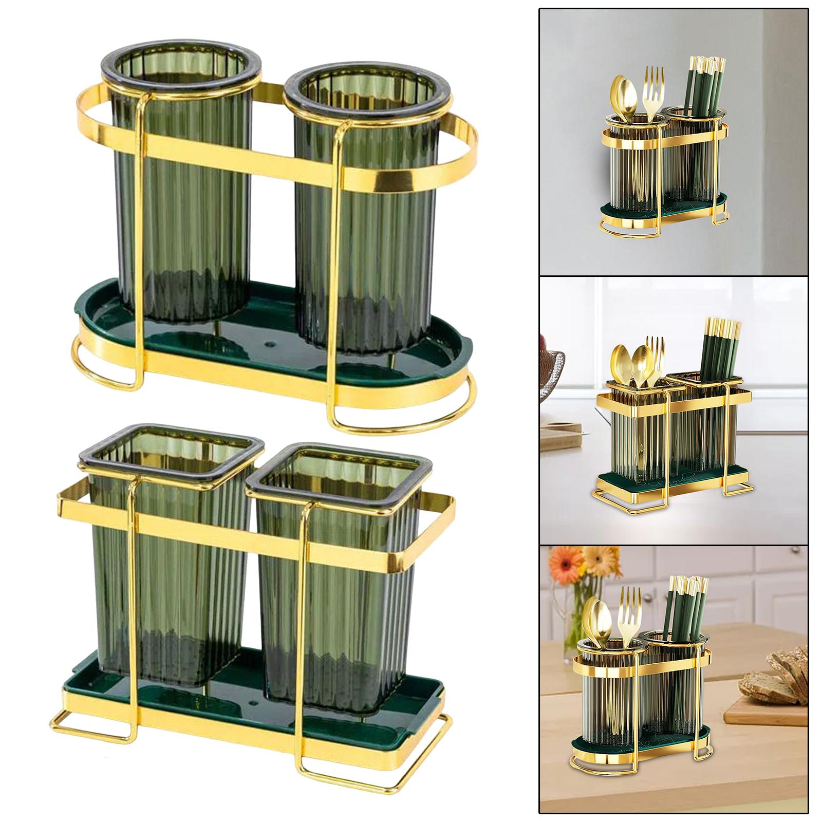 Cutlery Storage Rack Multifunctional Standing Wall Mounted Utensil Drain Holder For Cooking Tableware