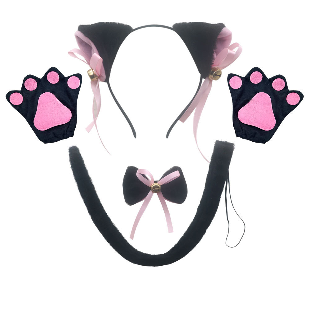 Cat Ears, Tail, Collar and Paws Costume Accessories Set description 13