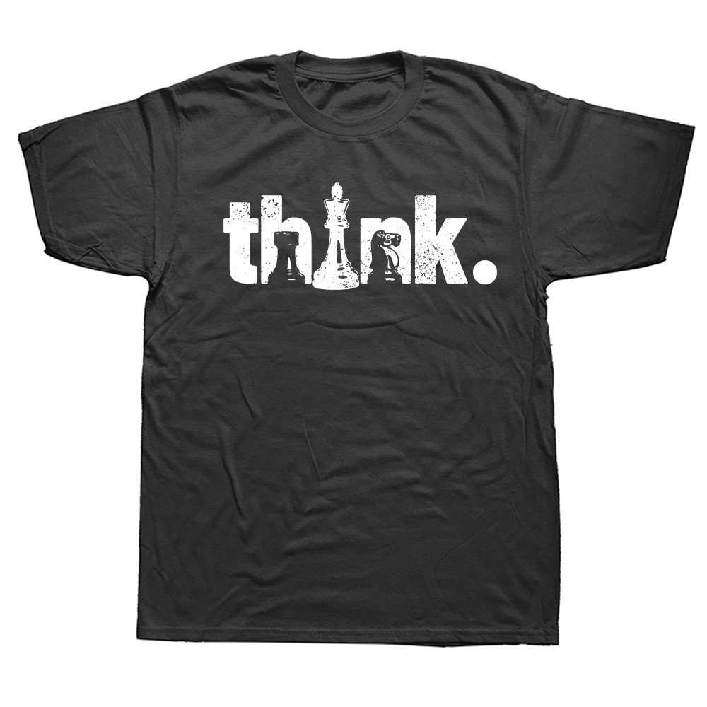 Lustige Schach Denken Vintage T Shirts Grafik Baumwolle Streetwear Kurzarm Geburtstag Geschenke Sommer Stil T-shirt Herren Kleidung – Detail 2