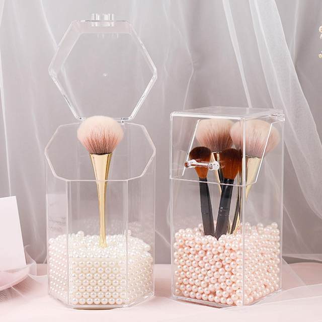 Makeup Brush Holder with Dustproof Lid Makeup Brush Organizer