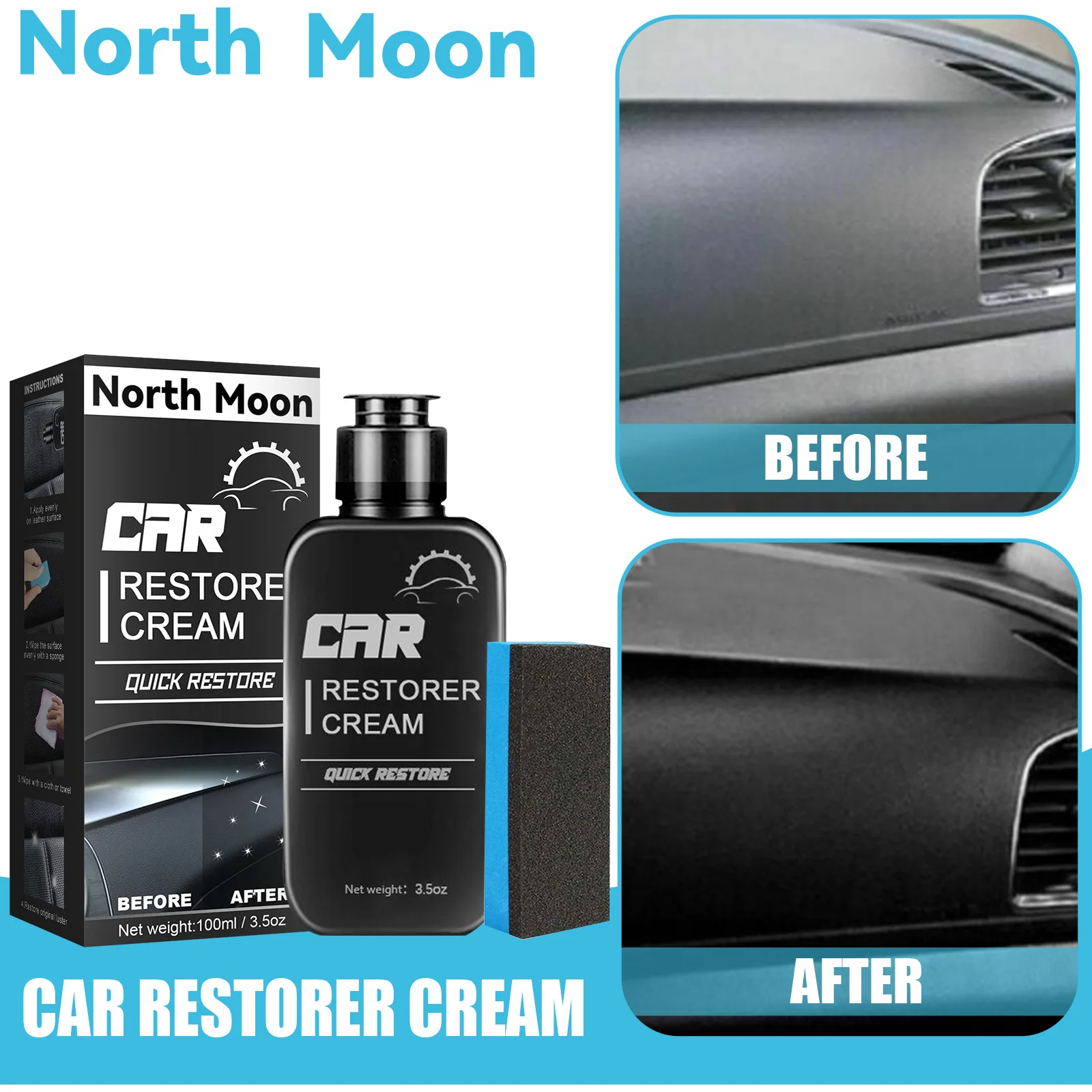 North Moon Car Refurbisher Plastic Parts Leather Refurbishment Automobile  Interior Maintenance Cleaner Spray Renovator Free Ship - Metal Polish -  AliExpress