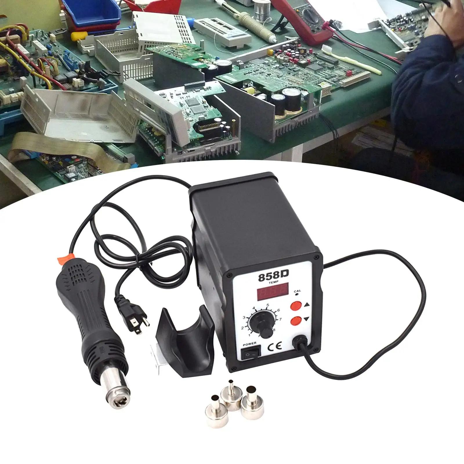 Hot Air Reflow Adjustable Soldering Replacing Nozzle Professional Adjustable 858D Hot Air reworks station for Circuit Boards