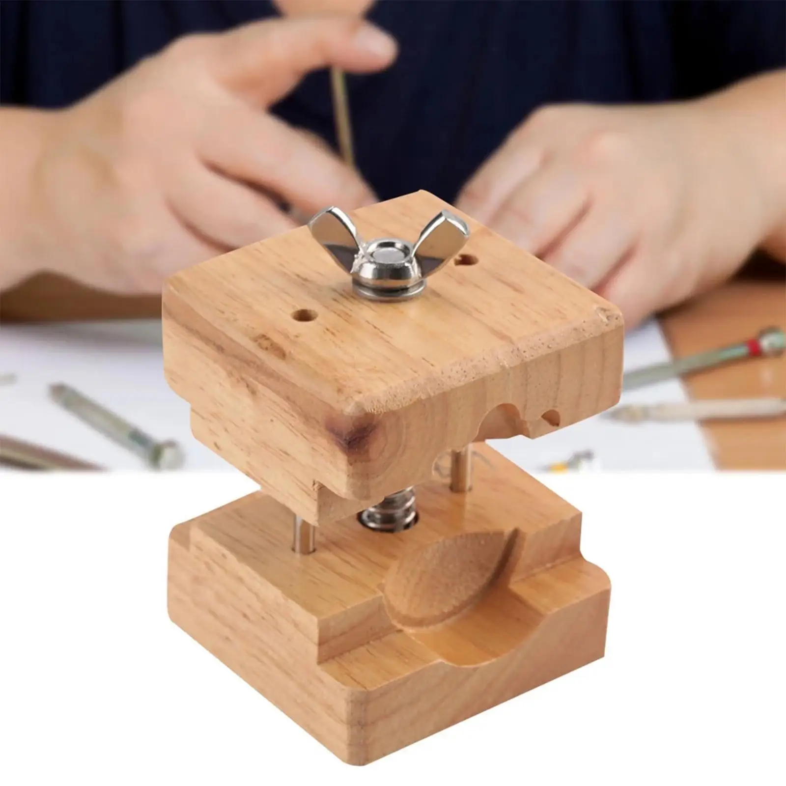 Wooden Watches Back Case Holder Opener Remover Base Movement Repair Tool for Watchmaker Amateurs Jewelry Making Watch Strap