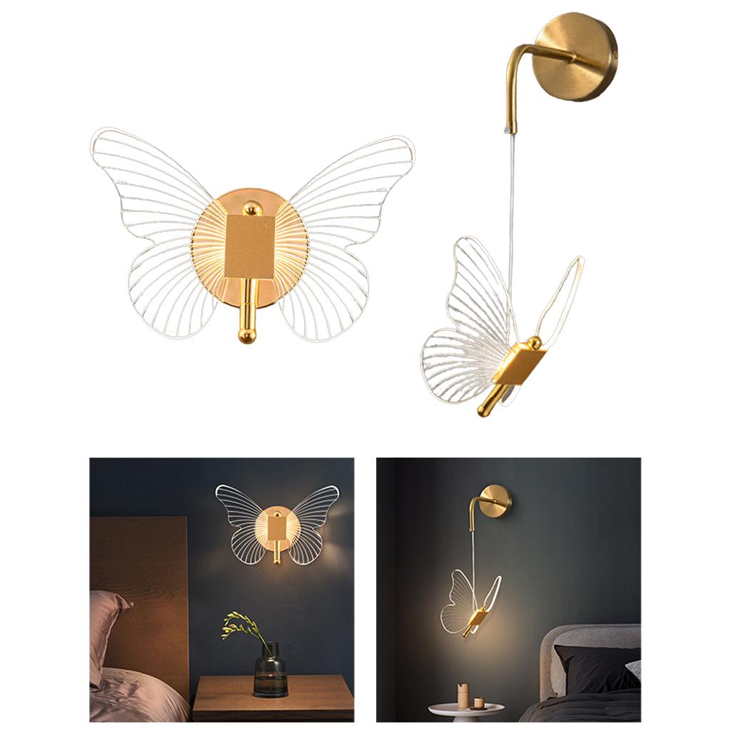 Acrylic LED Butterfly Wall Lamp Interior Indoor 3 Light Colors Modern  Sconce Night Lights for Living Room Stair   Hallway