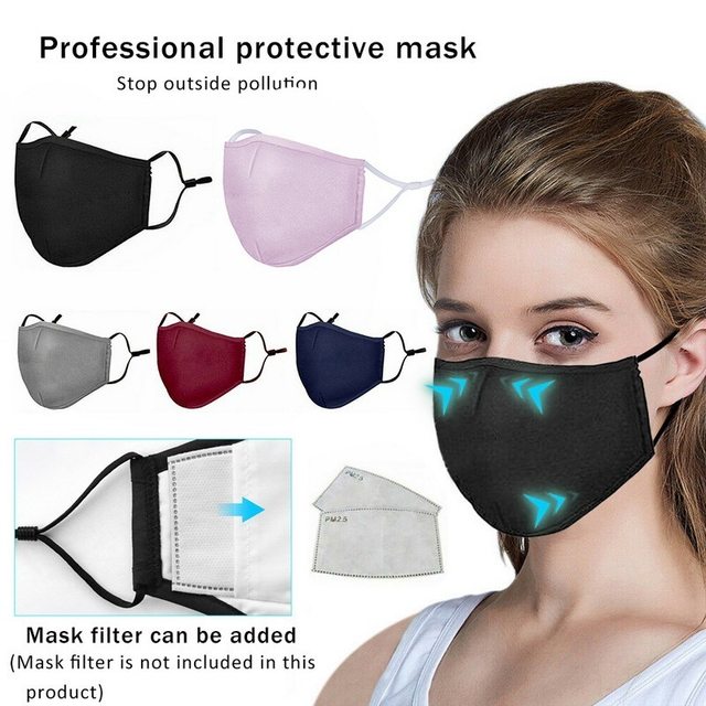 Große Schwarze Baumwoll-Gesichtsmaske Mit Ventil & Produktbild-Vorschau 8