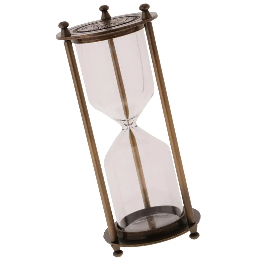 Retro Metal Frame Empty Sand Timer Hourglass Sandglass Home Office Decoration Holiday Gift