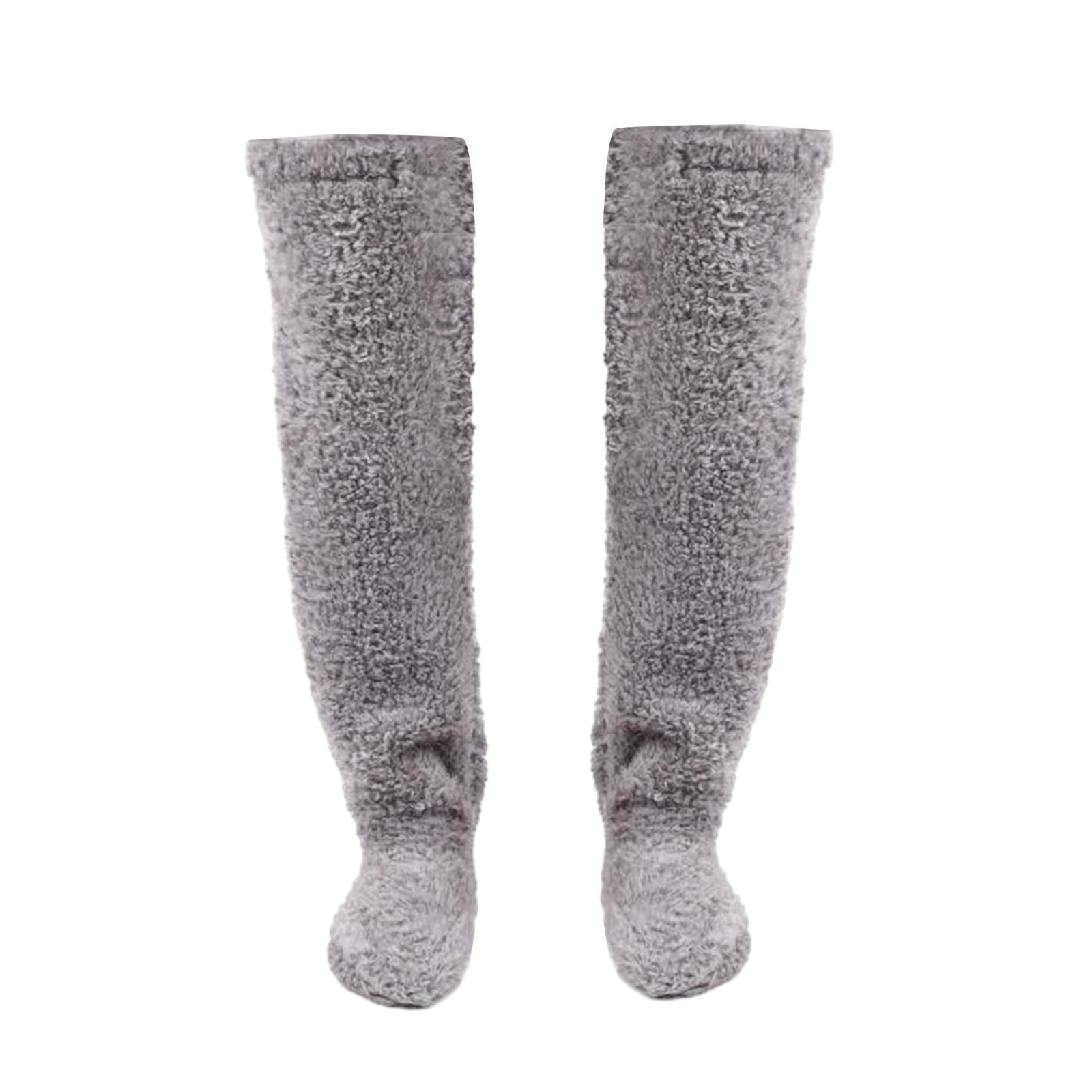 Plush Leg Warmers Legs Socks Comfortable Thigh High Socks over Knee Thigh High Fuzzy Socks for Bedroom Office Home Women Men