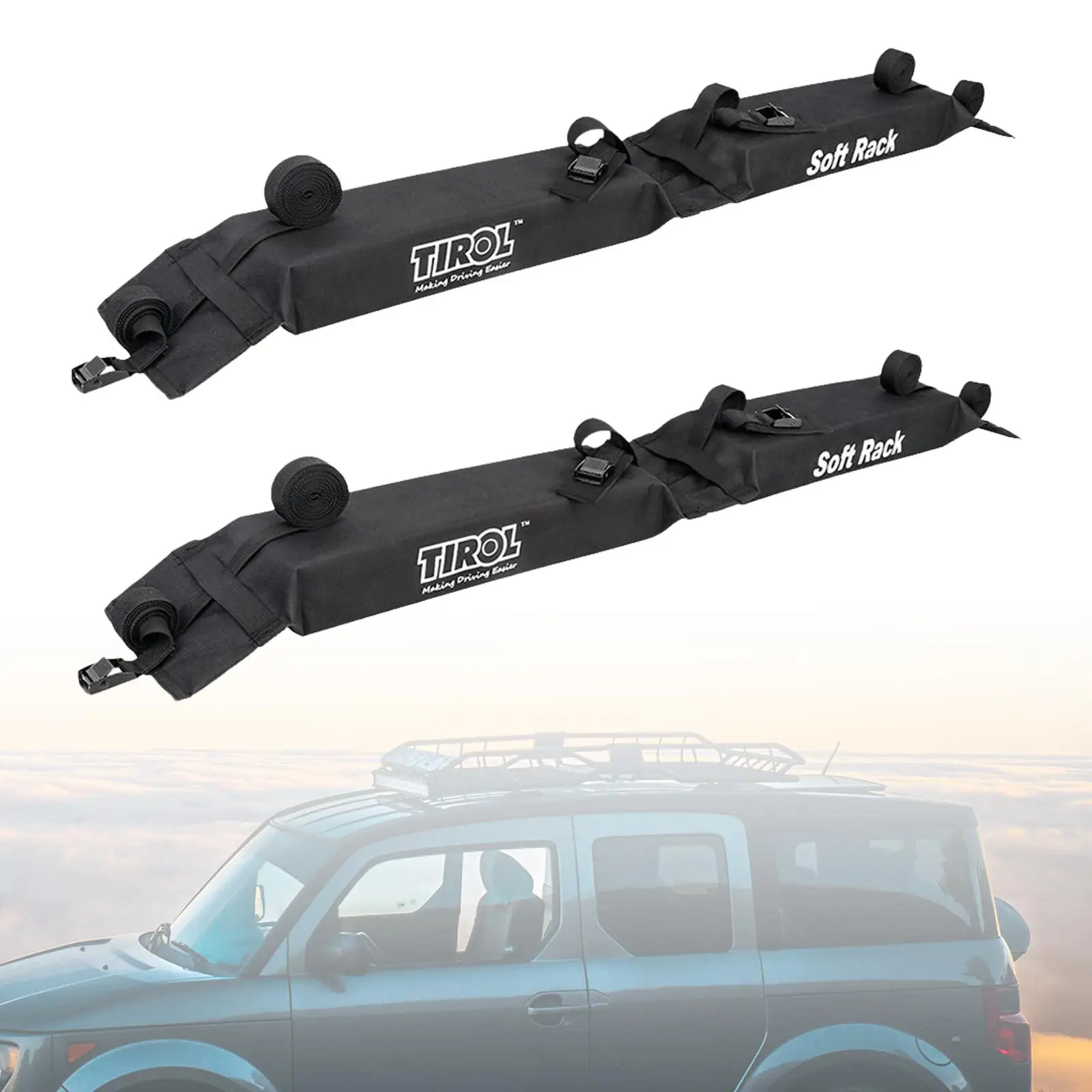 2 Pieces Universal Foldable Soft Roof paddleboard Luggage Carrier