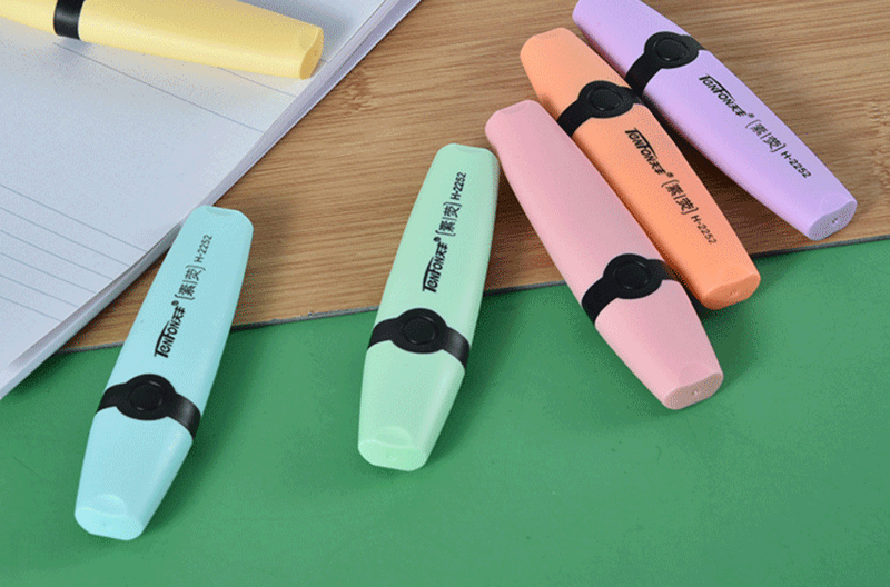 6 Teile/satz Highlighter Pastell Farben Meißel Spitze Marker Stift Flache Einzigen Kopf Licht Farbe Schräge Zeichnung Fluoreszierende Stift Marker – Detail 8