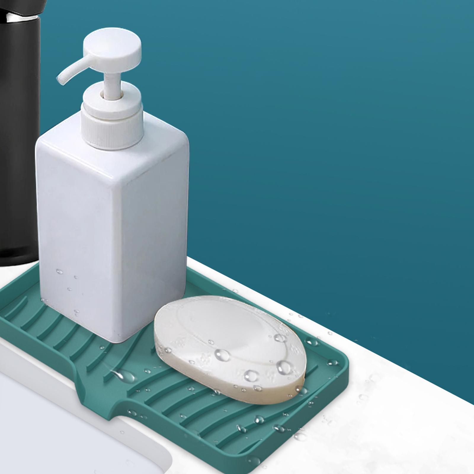 Silicone Soap Dish Holder Kitchen Sponge Tray Soap Box with Drain Soap Tray for Hotel Bathroom Countertop Kitchen Sink Toilet