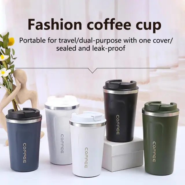 Stainless Steel Coffee Cup 380/500ML Mug Leak-Proof Travel ThermV4