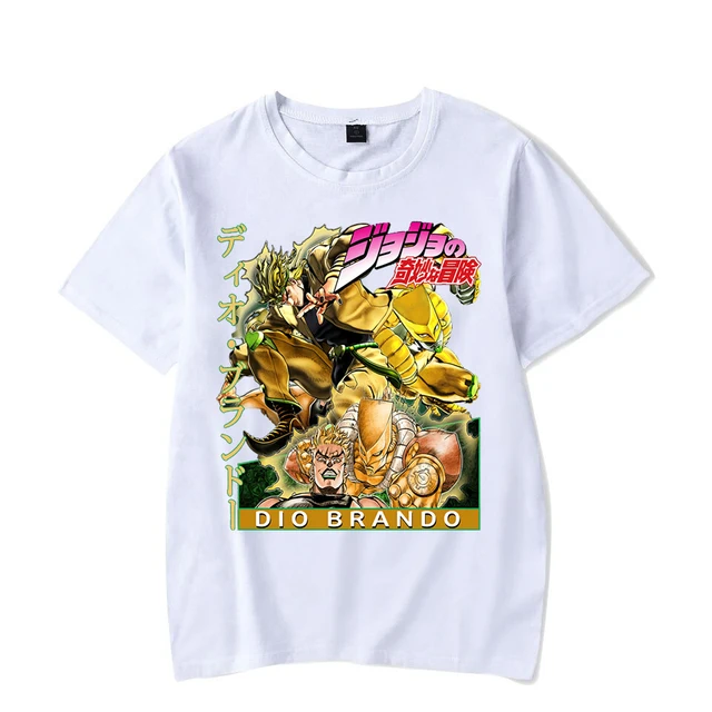 Streetwear Male Jojo Bizarre Adventure Tee Top Short Sleeve Crew Neck  Cotton T-shirt Leisure Dio Face T Shirt Manga Clothes Gift - AliExpress