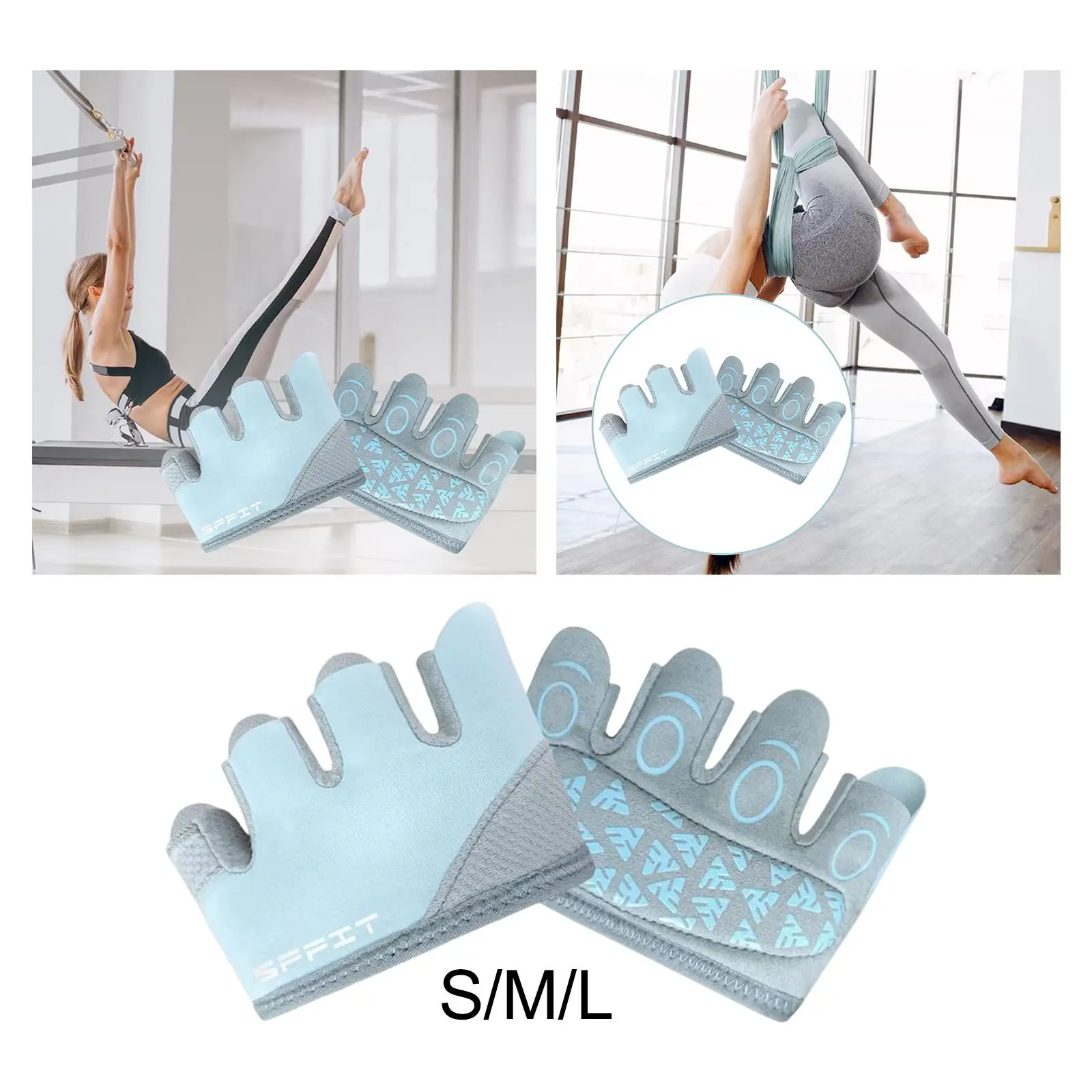 2Pcs Half Finger Workout Gloves Women Yoga Gloves Weight Lifting Gloves Anti Skid Palm Protection Padded for Exercise Pull up