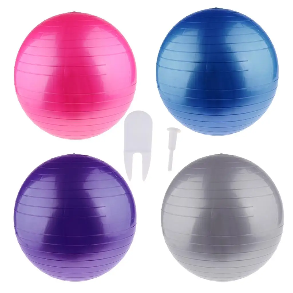 Yoga Exercise Ball Workout Guide Ball  for Balance Stability Fitness, Anti Burst & No Slip