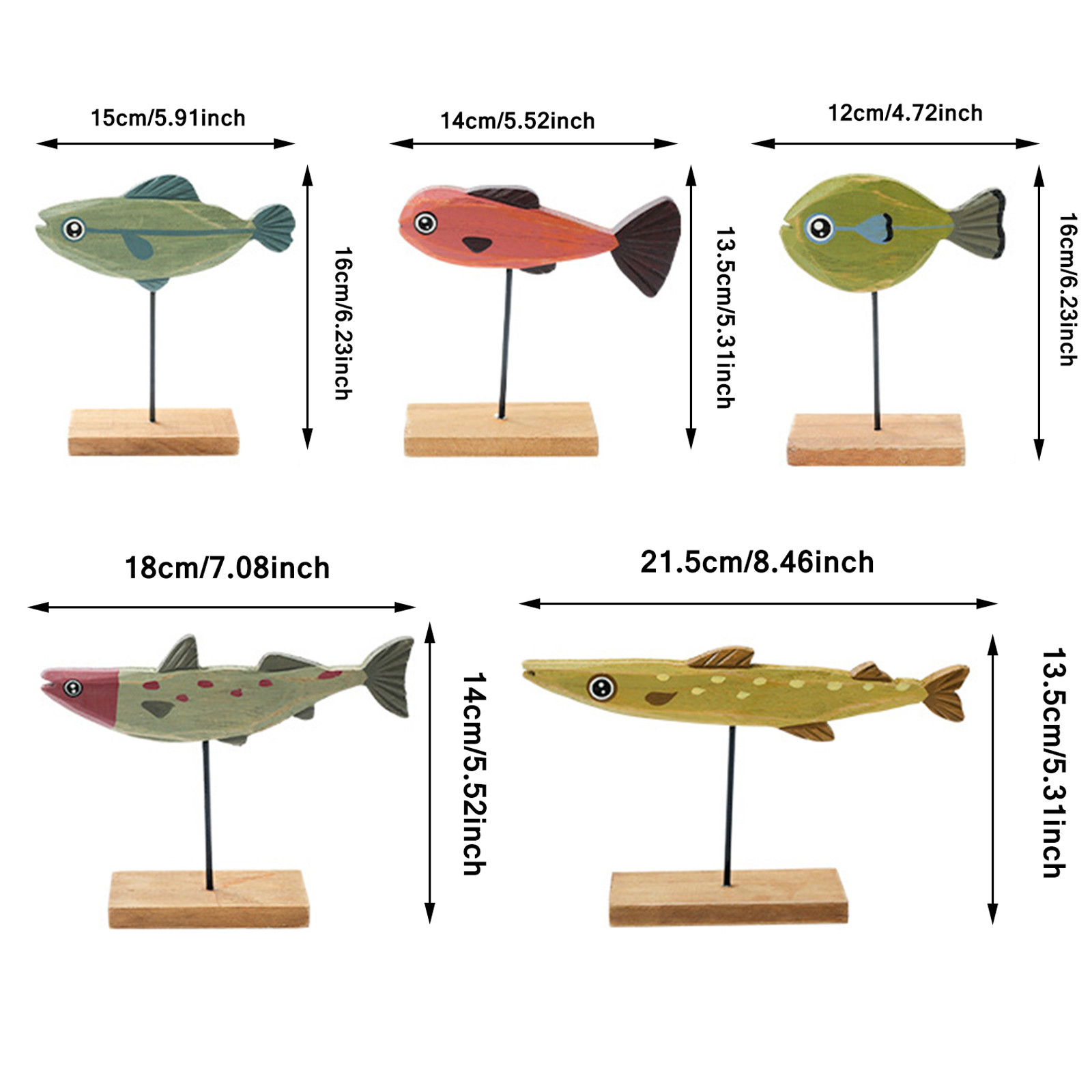 Деревянные искусственные Мультяшные рыбы, деревянные рыбы, настольные  украшения, Декор для дома, декор для гостиной | AliExpress