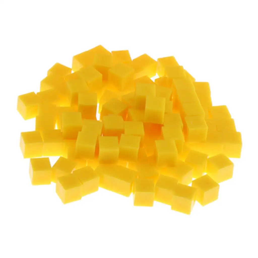 100pcs Montessori Maths Material Cubes Base Ten Manipulative Kids Toy Yellow