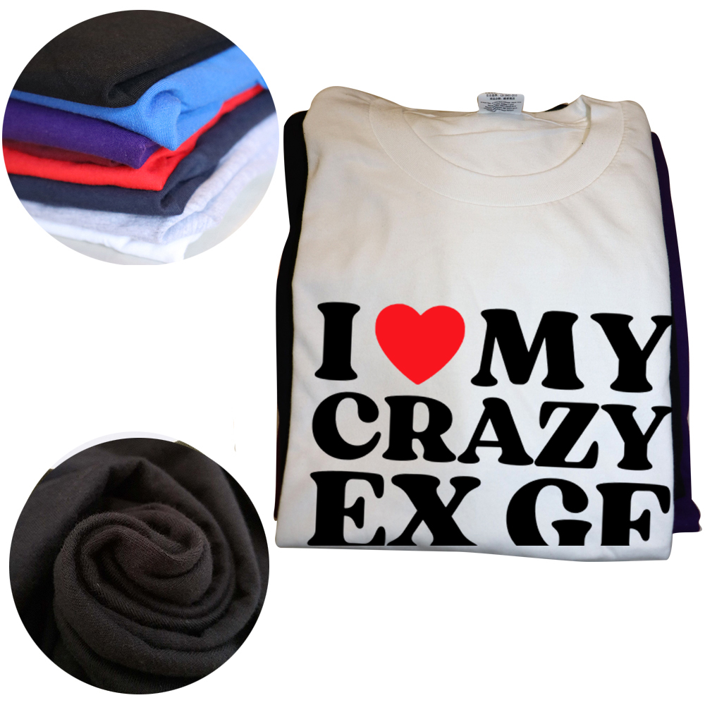 I Love My Crazy Ex GF Red Heart My Ex Girlfriend T-Shirts Grafik Baumwolle Streetwear Kurzarm Geburtstagsgeschenke Sommer T-Shirt – Detail 4
