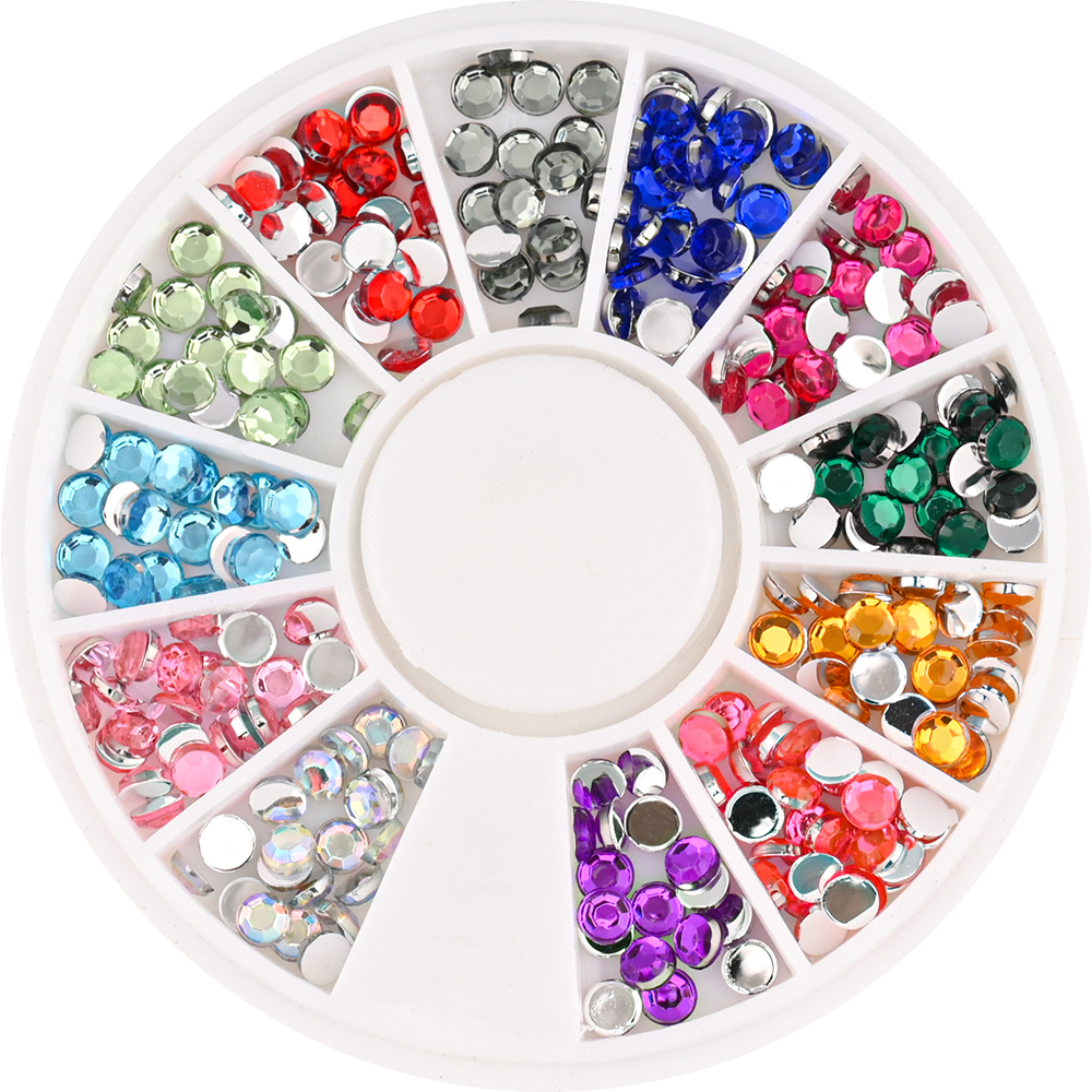 Best of 113 Wheels Professional Crystal Nail Art Decoration Mini Mixed Color Acrylic Nail Diamond 2mm / 3mm / 4mm / 5mm Manicure Rhinestone * Reviews & Tips - Image 2