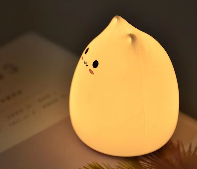 Kawaii LED Night Light Cat Lamp Wireless Touch Sensor Silicone Battery Animal Light Child Holiday Bedroom Desktop Decor Lamp