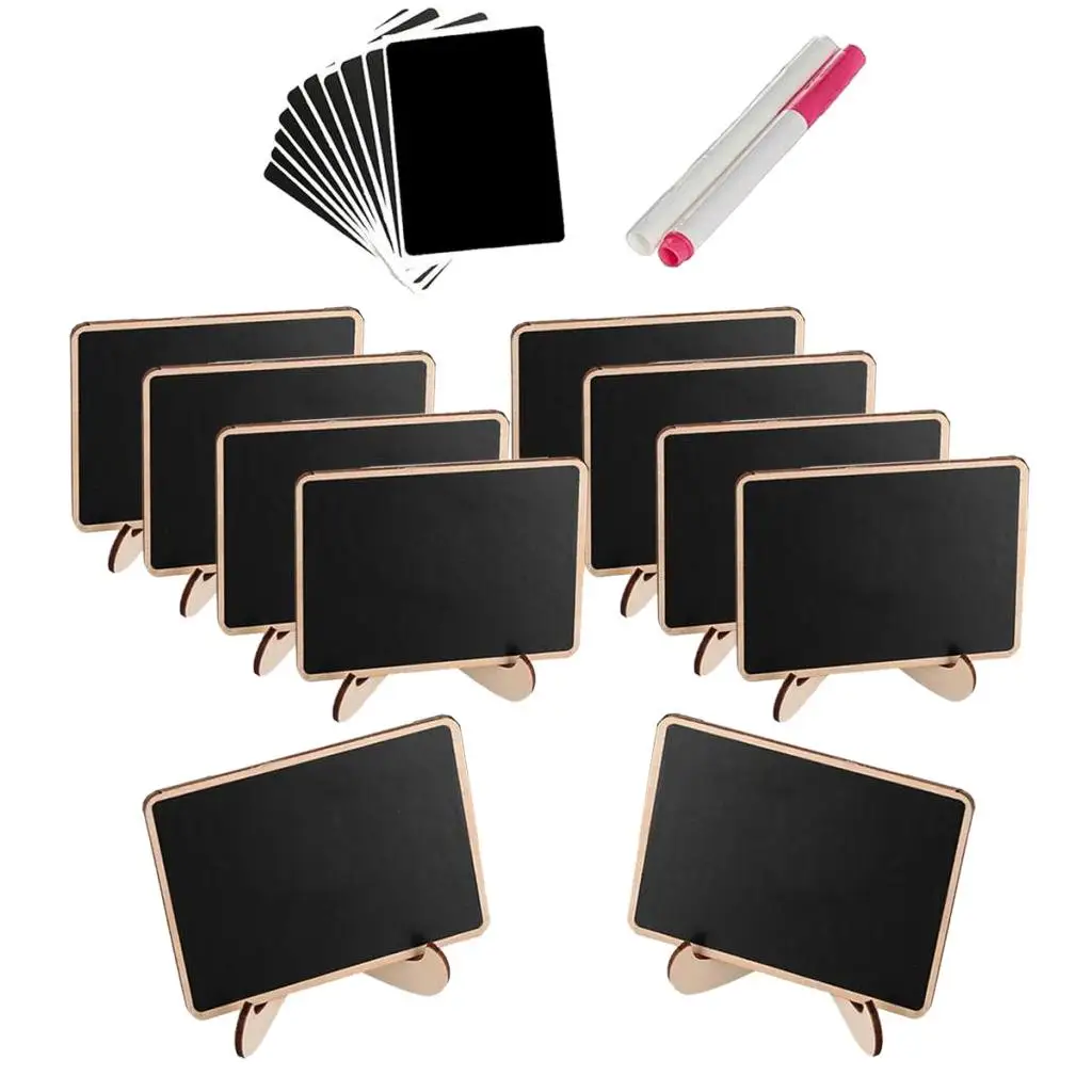 10Pcs Small Mini Message Board Memo Note Chalkboard Note Reminder with 2pcs Pens