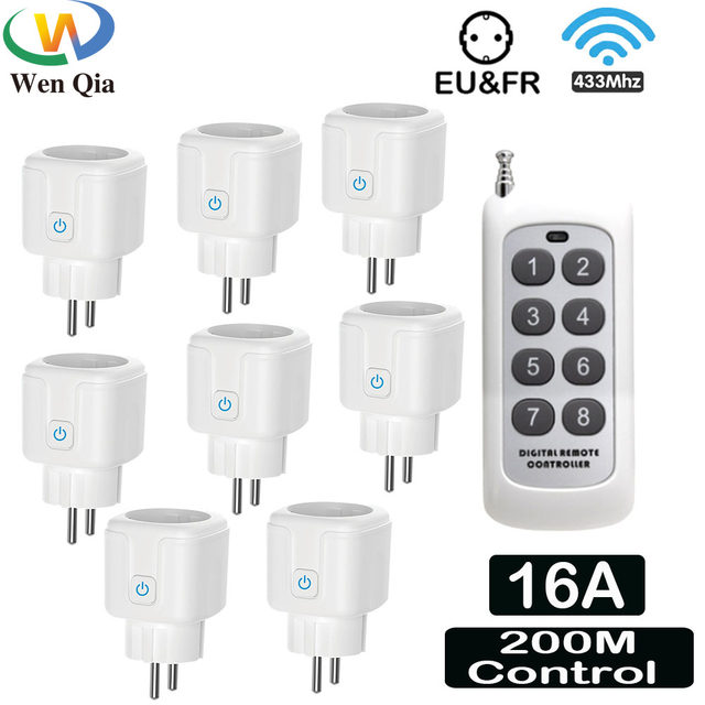 Wireless Socket Remote EU FR UK Remote Control Plug AC85V~265V 15A Smart  Home Electrical outlet Switch,For Lighting/ Water Heater/ Fan