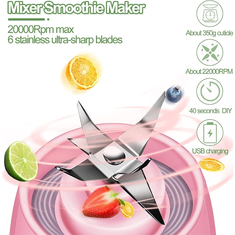 Title 5, USB Charging 6 Electric Juicer Mini Portable Bl...