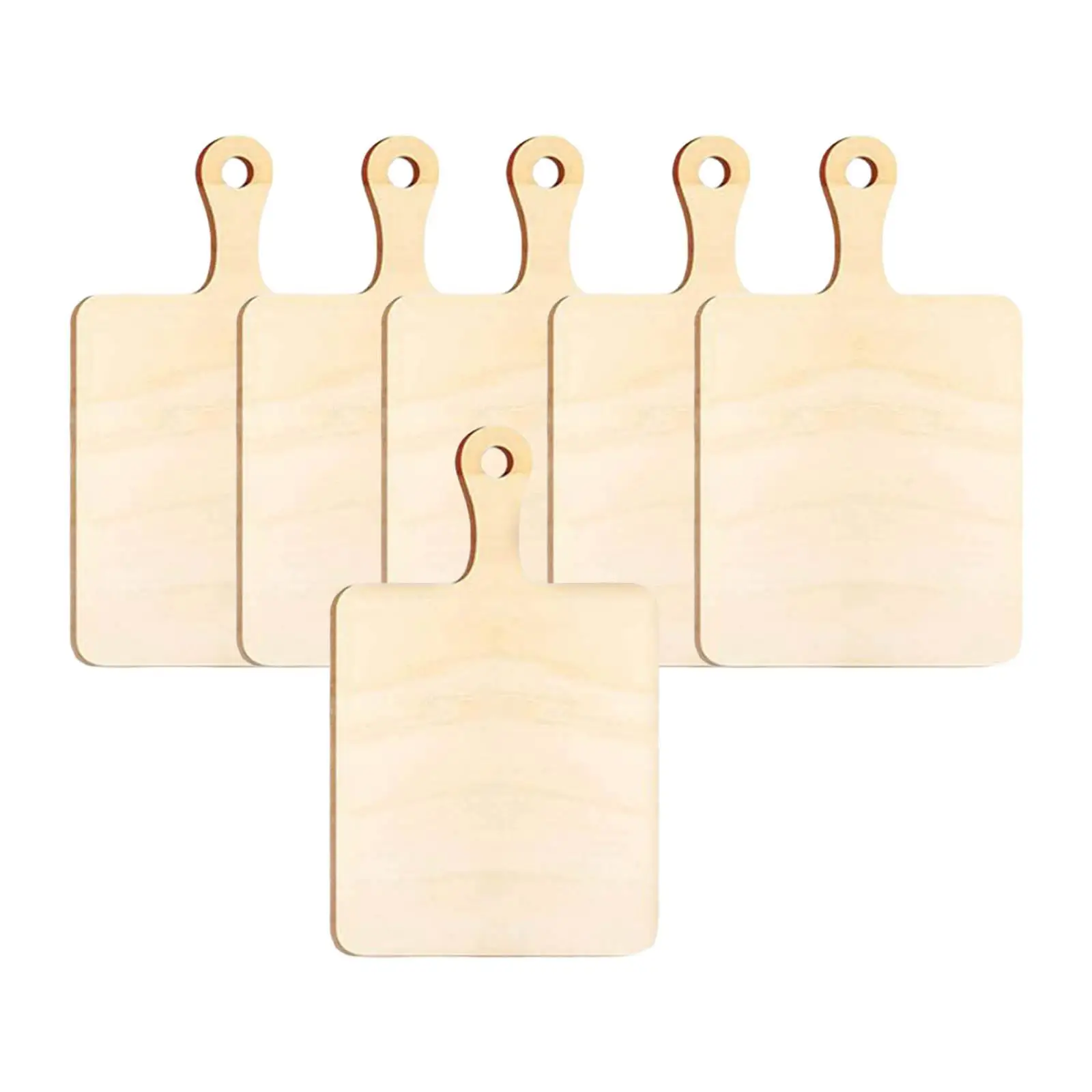 Set of 6 Mini Wooden Cutting Board Rectangle Chopping Board Set Cheese Board