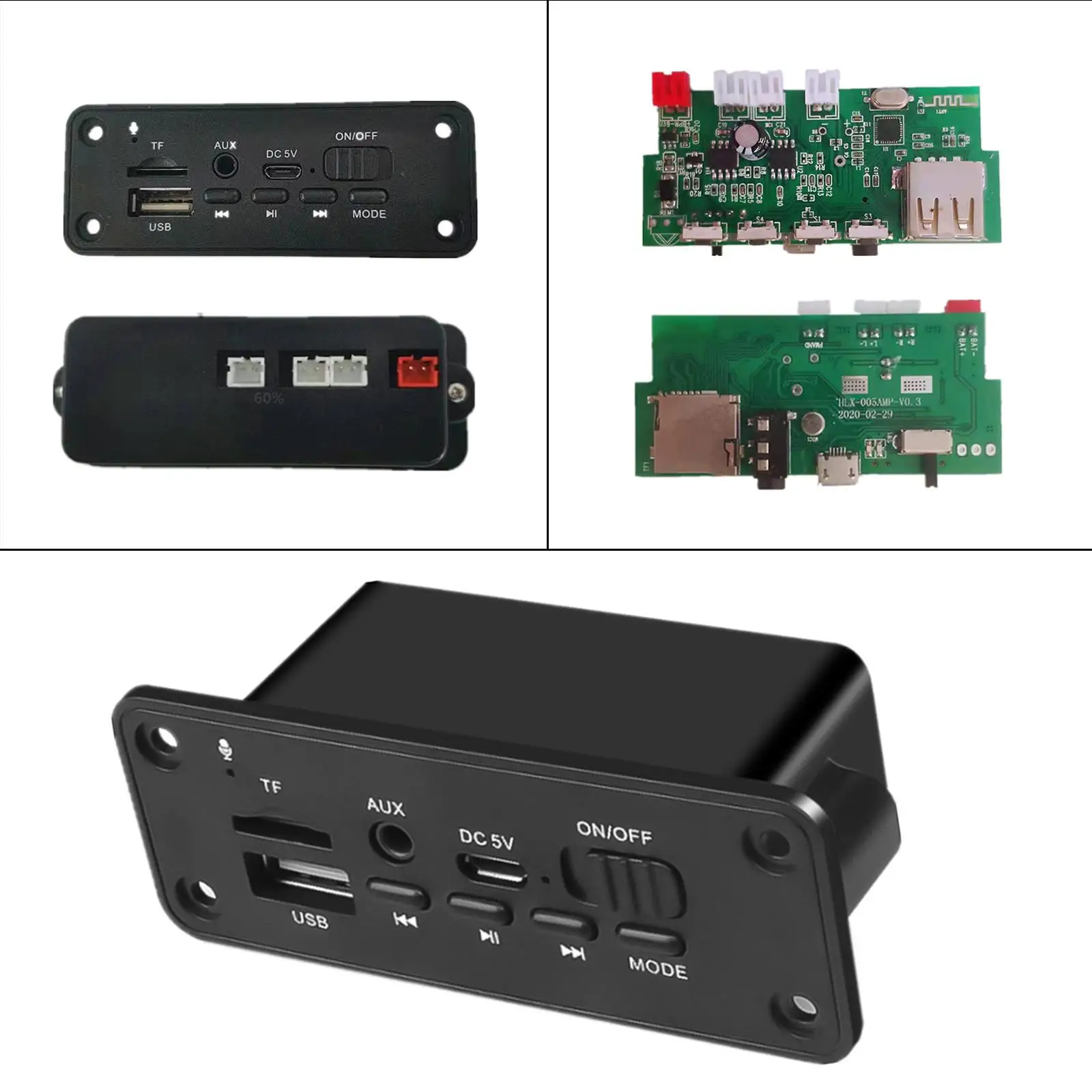 USB Board 5V AUX Input Radio Support MP3 USB TF Card Function