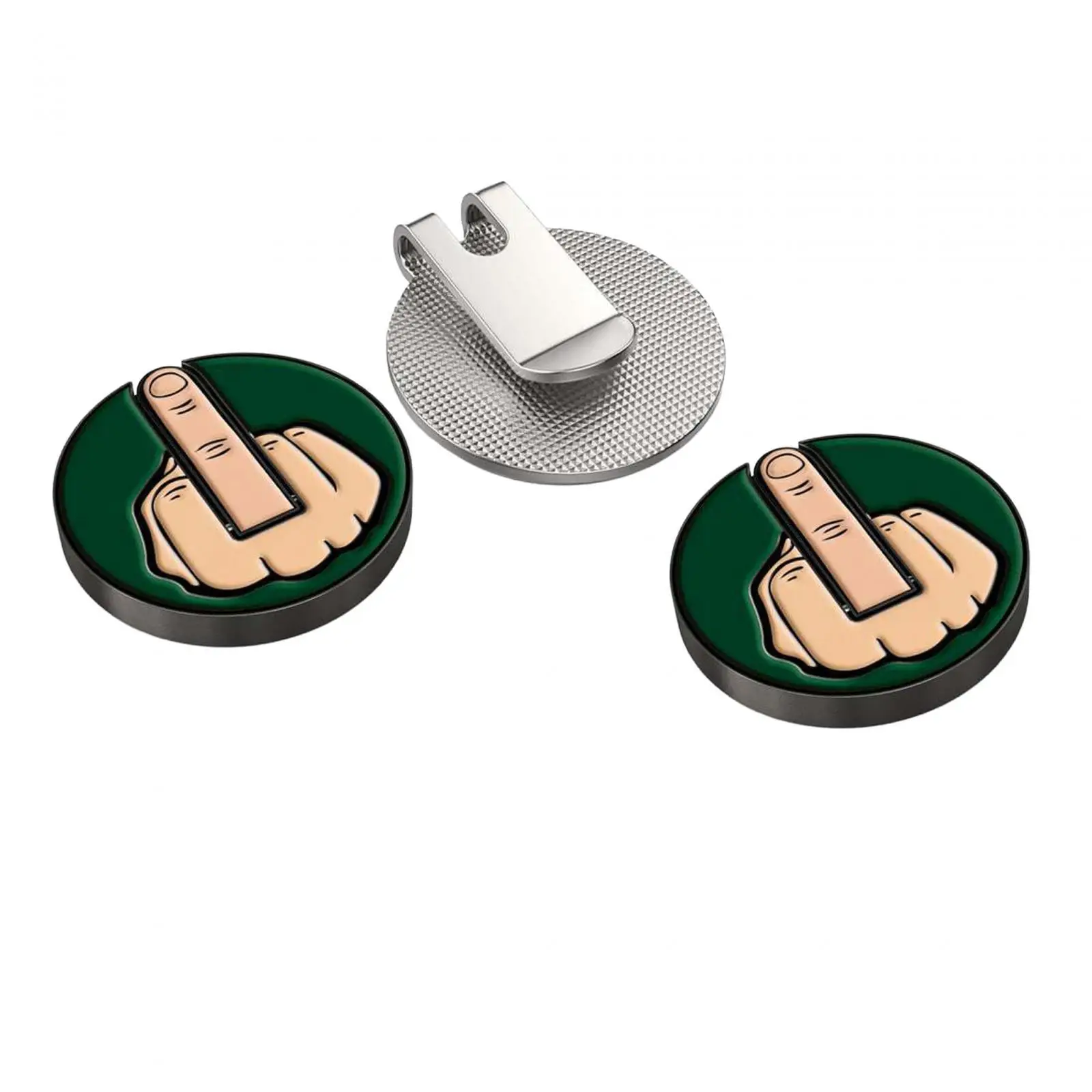Funny Middle Finger Theme Golf Ball Marker Vibrant Colors Unisex Golf Accessorie