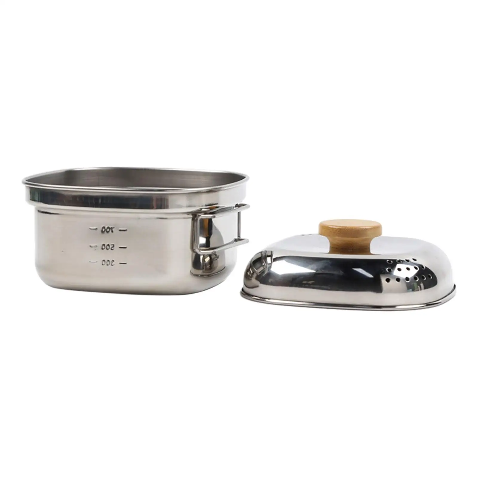 Camping Cook Pot Stainless Steel with Foldable Handle and Lid Small Cooking Pot for Traveling Picnic Home Outdoor Backpacking