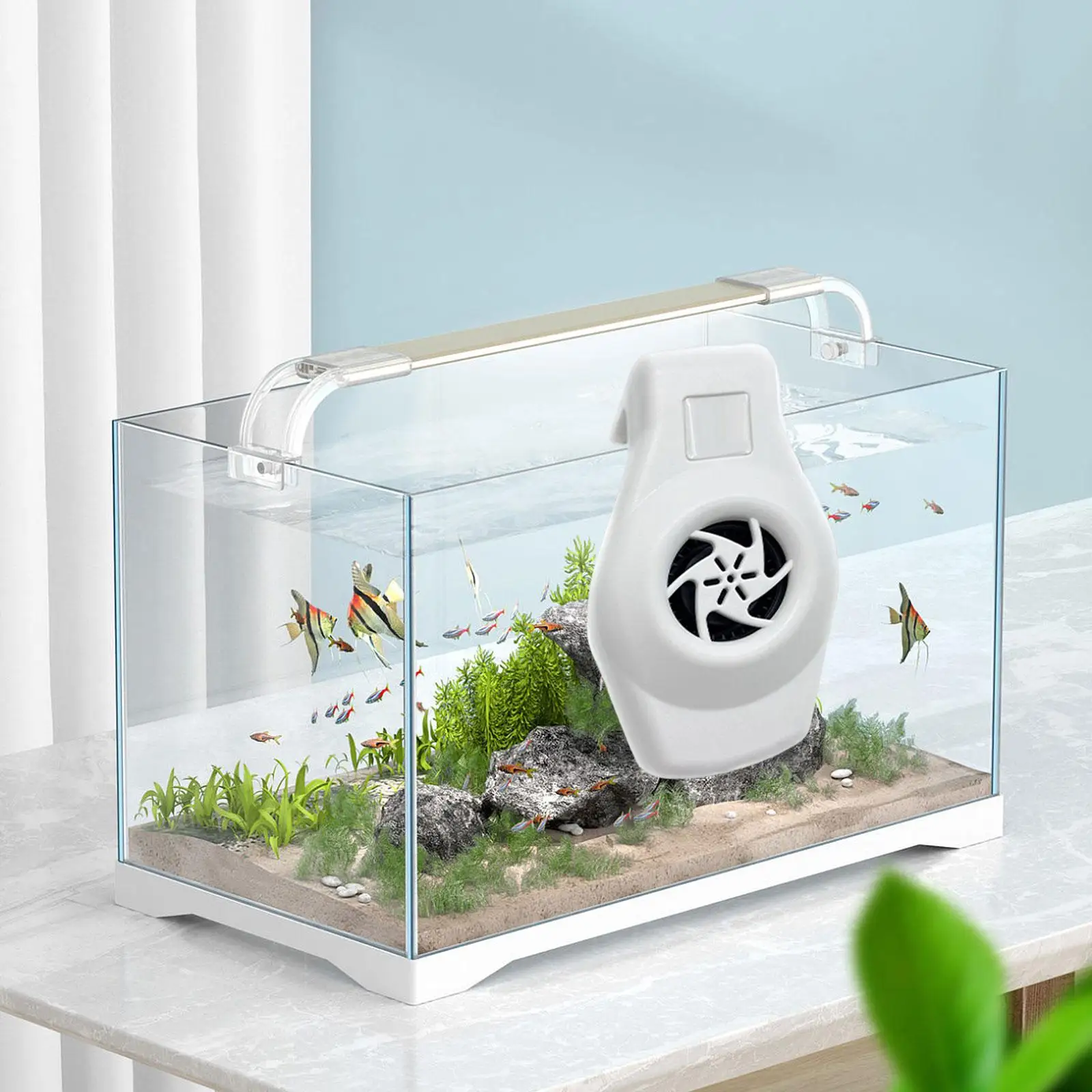 Aquarium Chiller Cooling Fan, Aquarium Fan with Adjustable Clamp, 2 Variable Speed, Fish Tank
