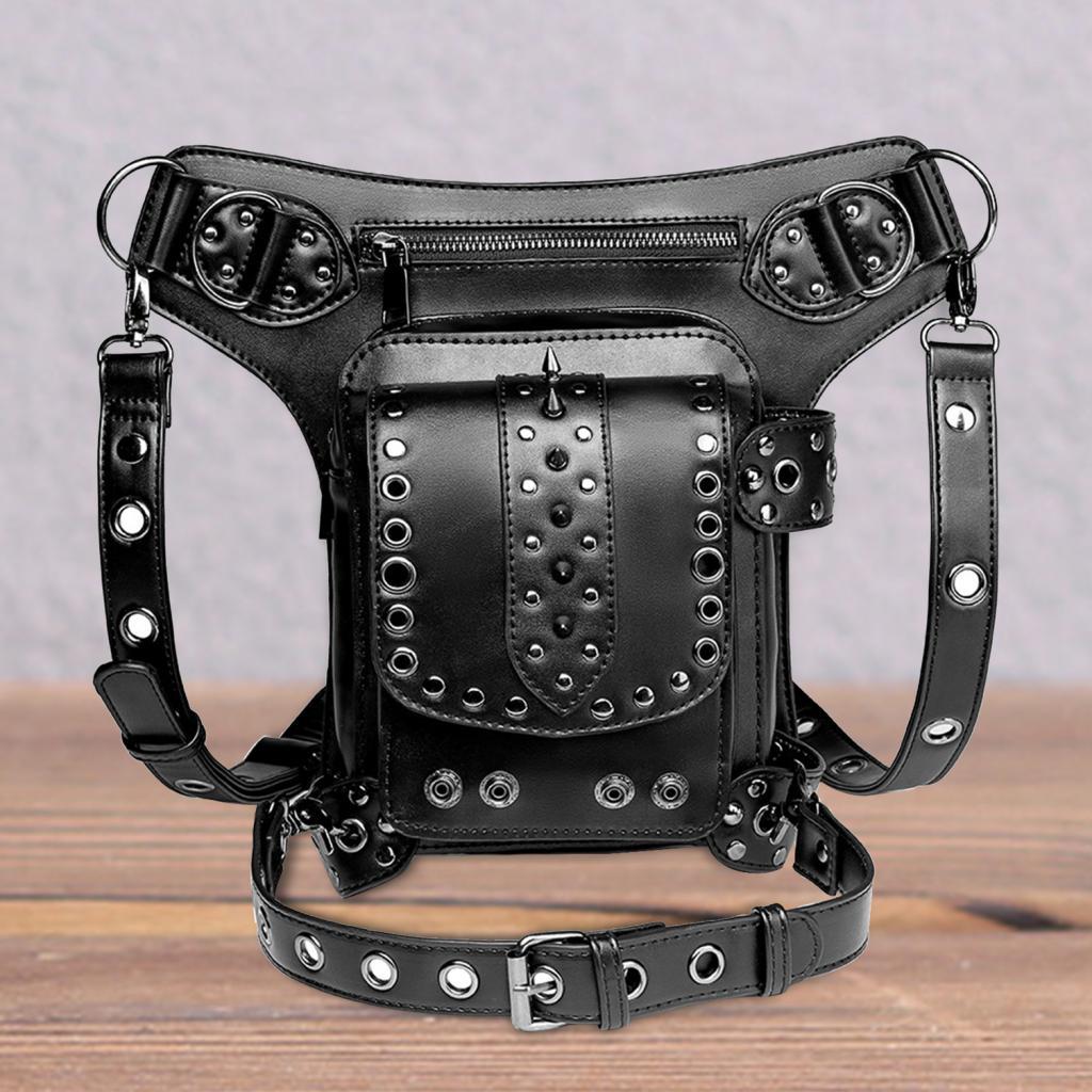 Steampunk Waist Bag Women Thigh Belt Packs with Adjustable Strap for Outdoor