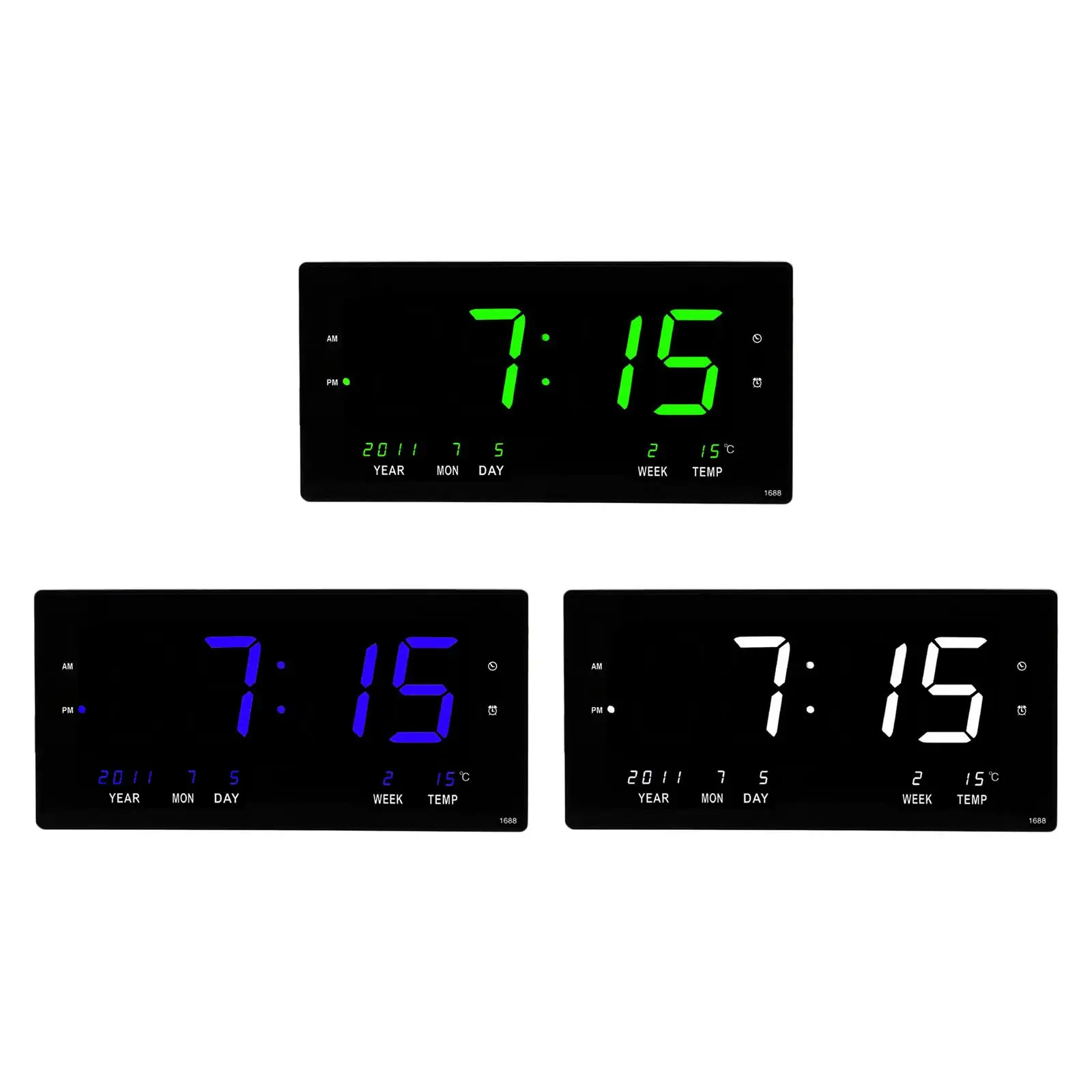 Wall Digital Clock Hanging Electronic Clock Alarm Clock Desktop Clock for Office Classroom Study Room Living Room Decoration