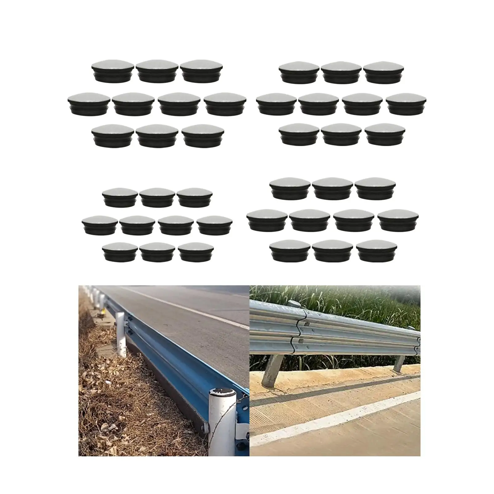 10 Pieces Fence Post Caps Easy Installation Weather Resistant Sturdy Rubber for Highway Guardrail Farm Fence Outdoor