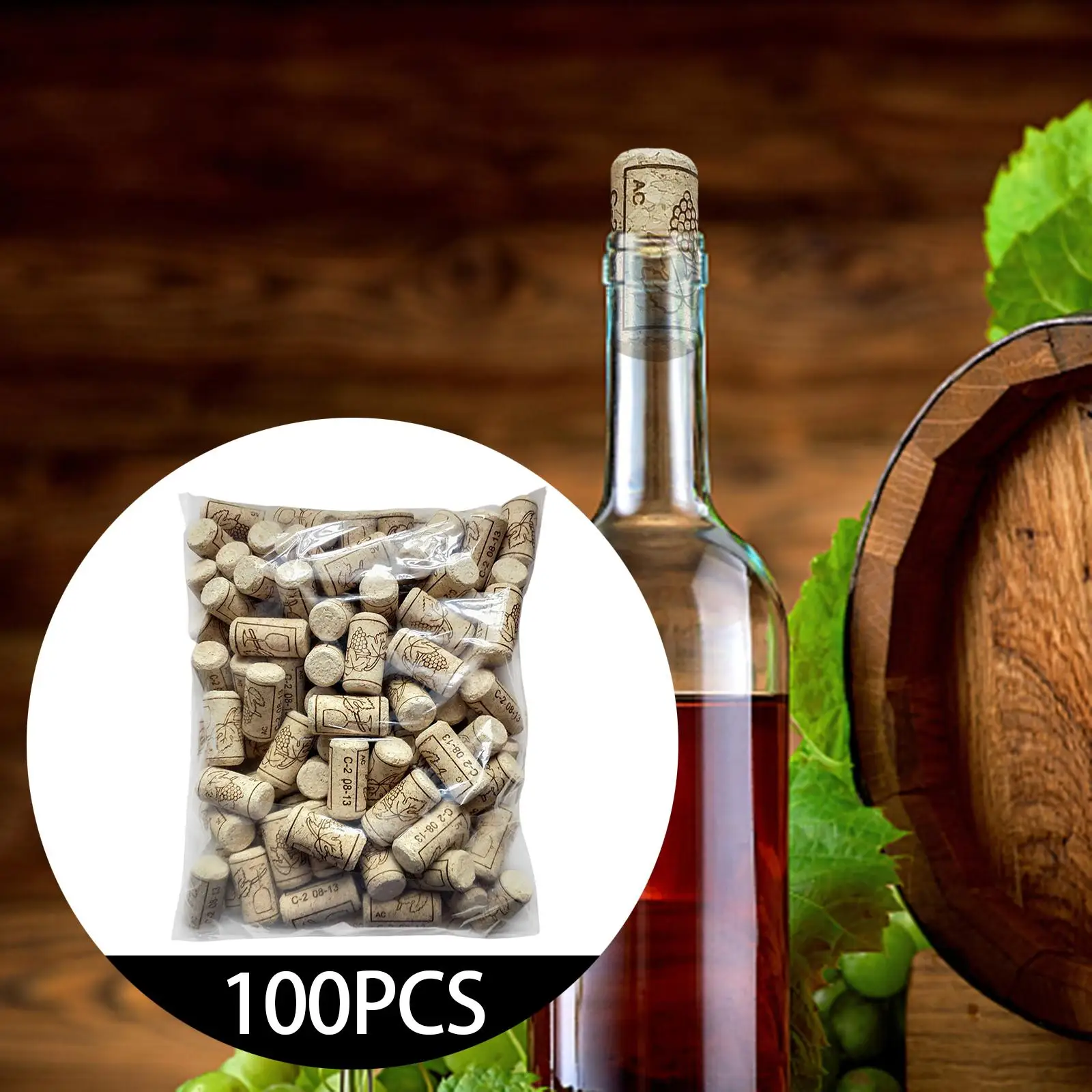 100 Pieces Wood  Bottle Stopper Corks  Stoppers for Beer Bottle Jars