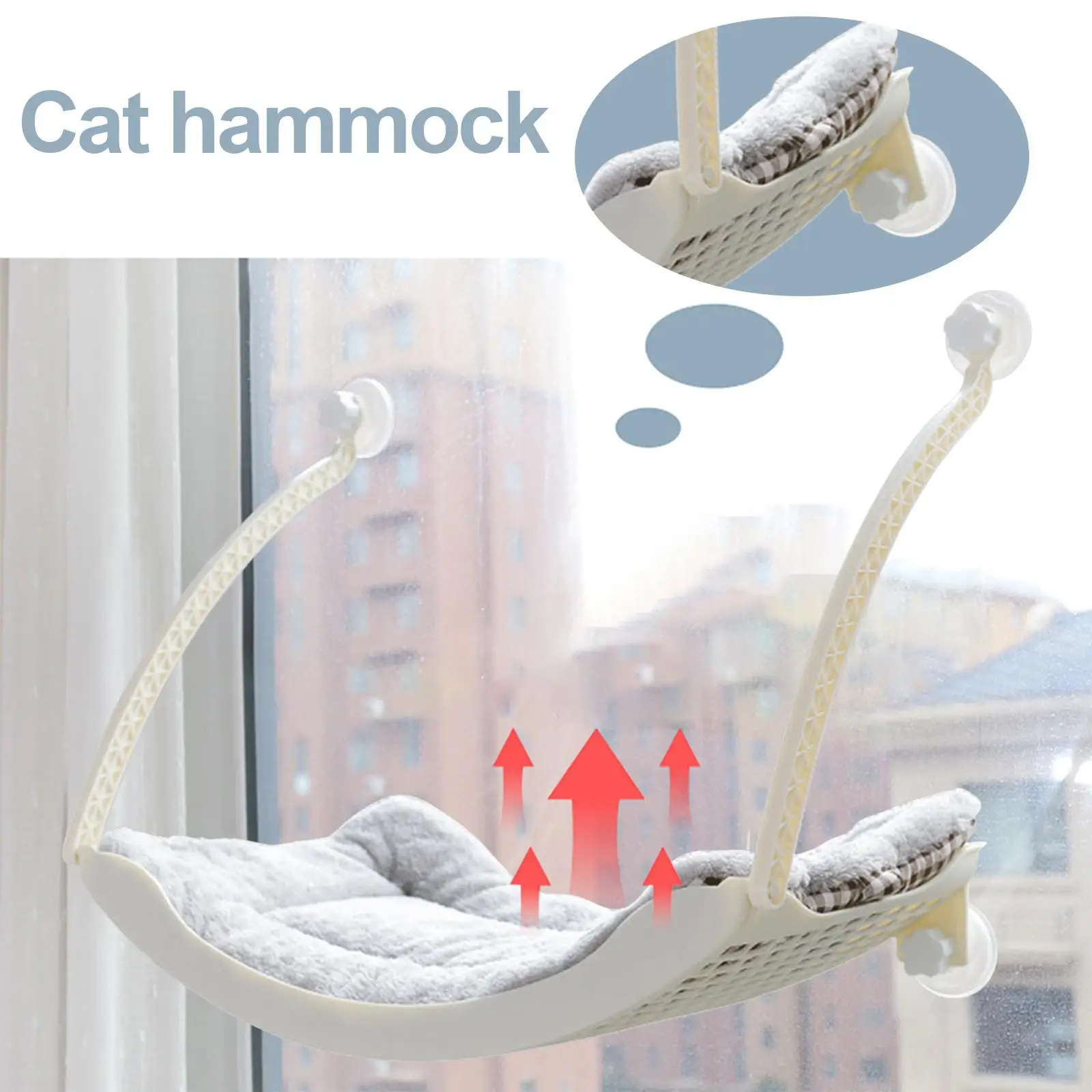 Pet Bed Suction Cup Safety Hanging Seat Perches Cat Window Hammock Shelf for Sun Bathing Resting Basking Indoor