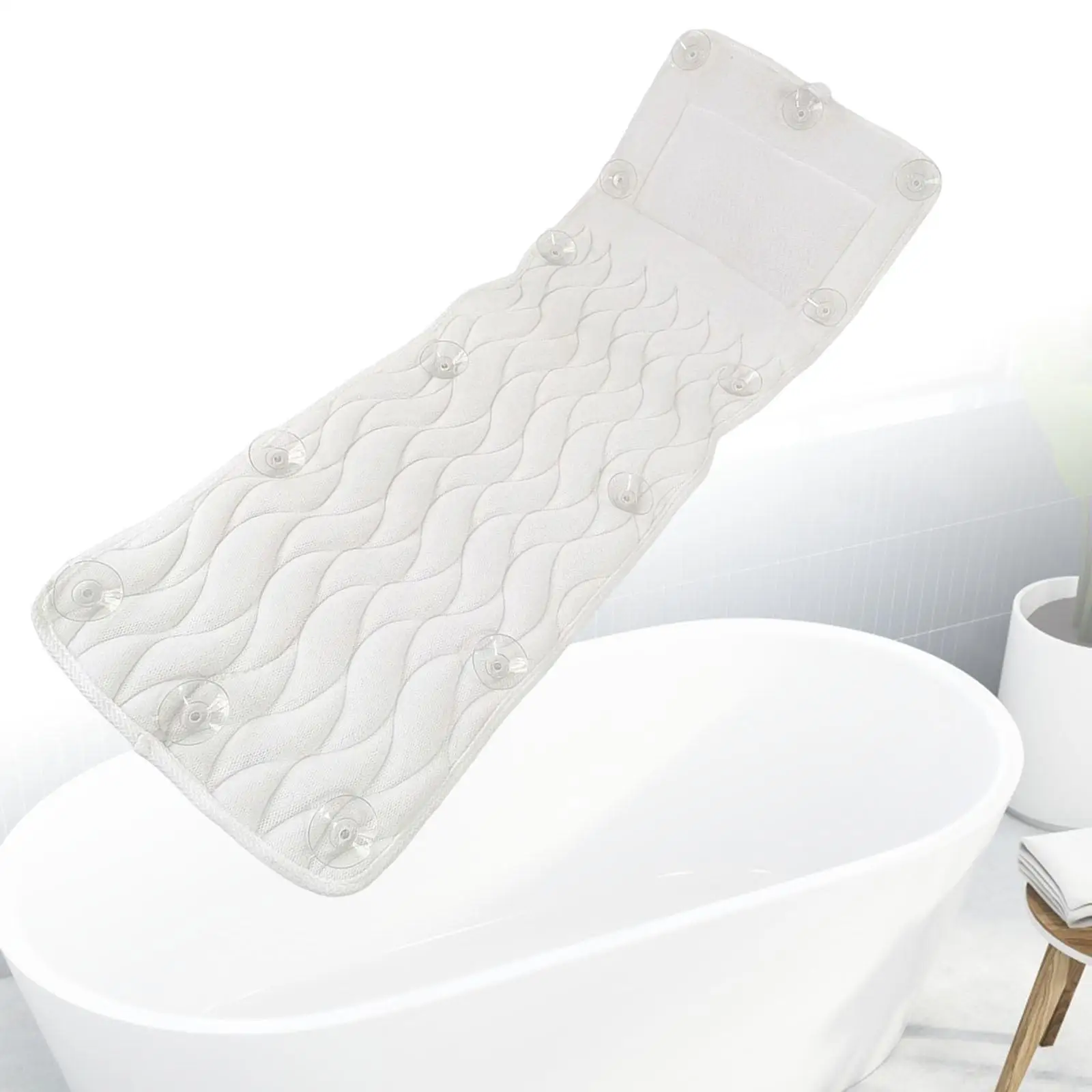 Non Slip Bath Pillow Comfortable Back Support with Suction Cups Headrest Bathtub Cushion for Hot Tub Bathtub
