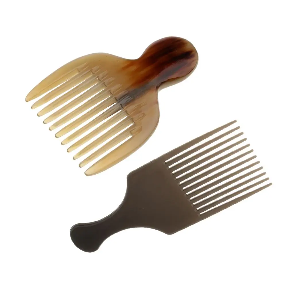 2x Afro  Comb Wide  Curly Hair Comb Unisex Hairstyling